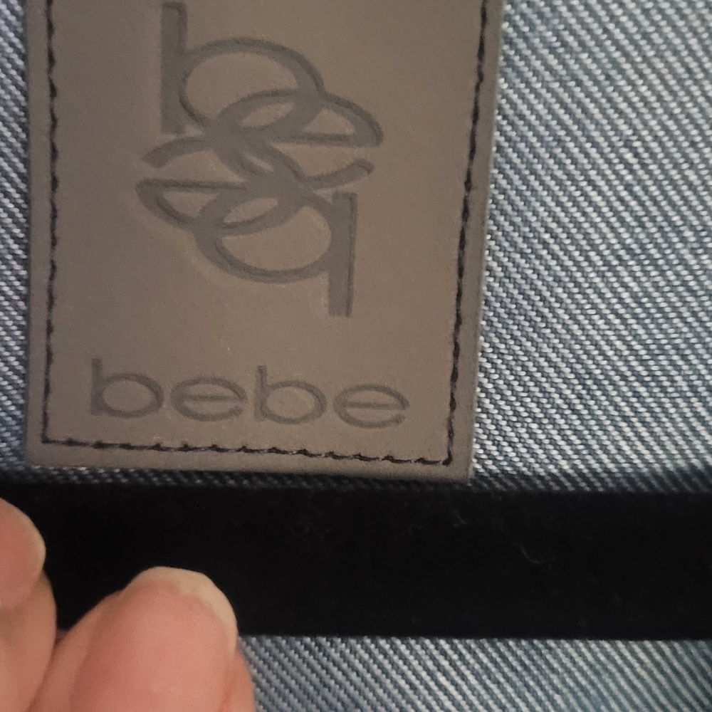 Nwot bebe Cropped Denim Jacket Girls Sz M 10/12 Read Post Measurements - Picture 6 of 14